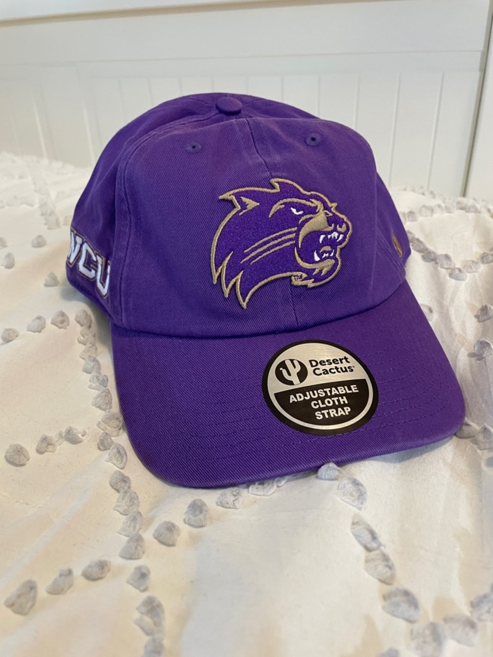 Western Carolina University Baseball Cap with Embroidered Catamount WCU purple